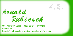 arnold rubicsek business card